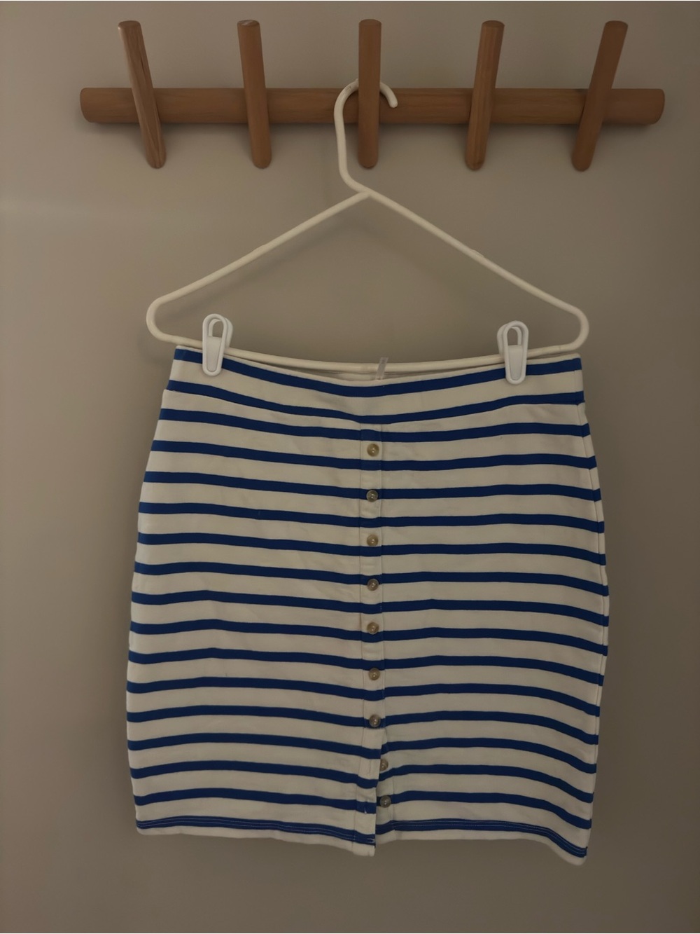 Free people blue and white striped jersey nautical skirt